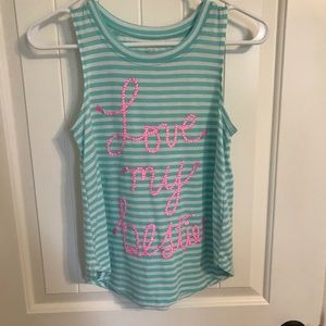 SO “Love My Bestie” StripedTank Top